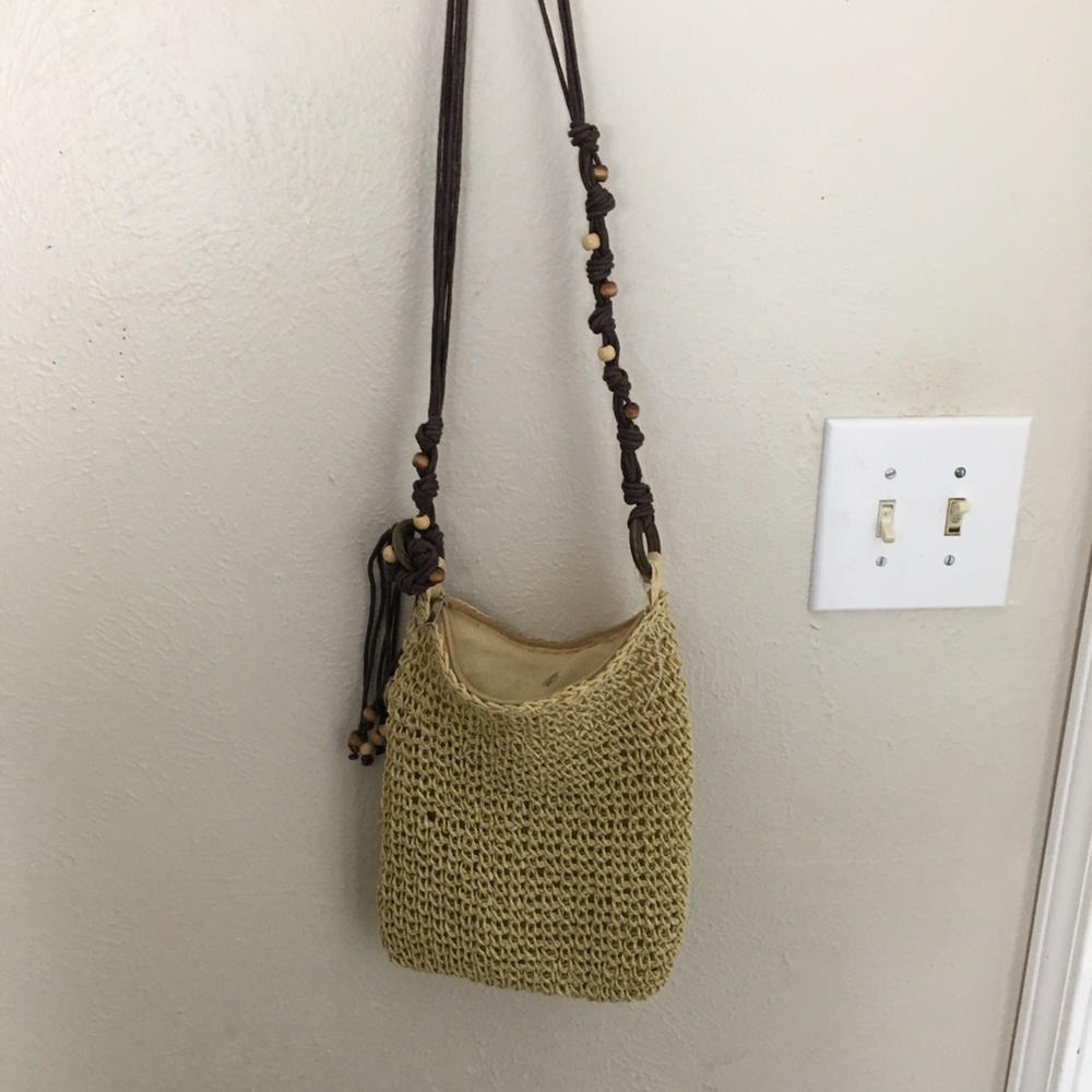 Cross body boho style hemp looking fibers